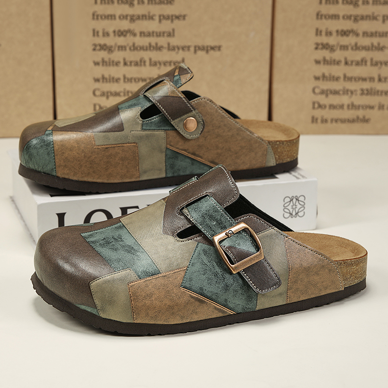 Flip Flop Leather Men - Zapatillas de corcho unisex con punta