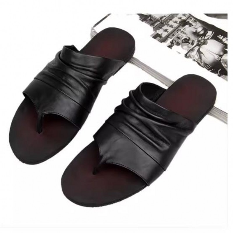 Flip Flop Leather Men - Chanclas de cuero genuino blancas y