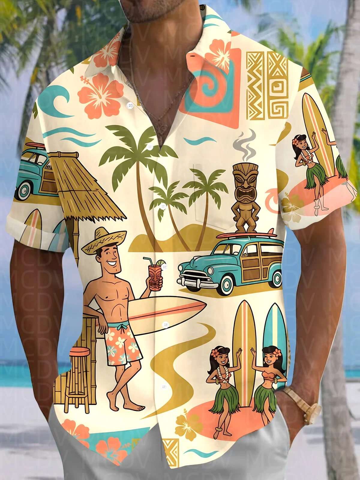 Camisa Hawaiana para Hombre co - Shirt Camp Collar reseña y precio