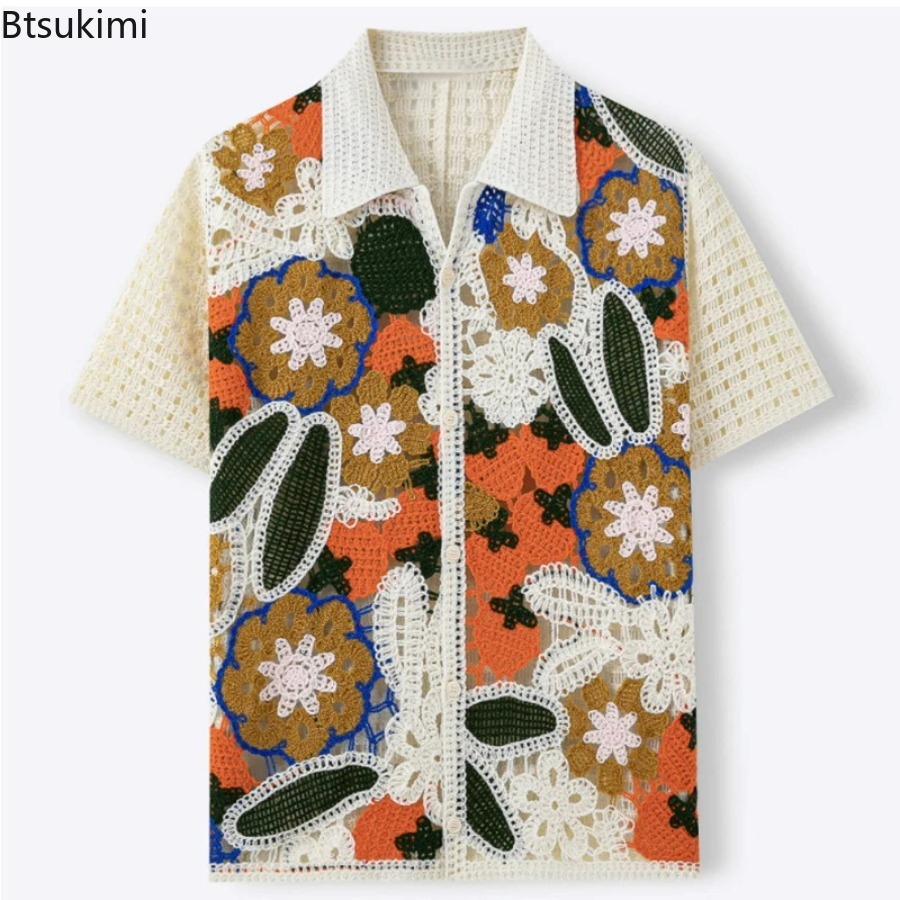 Polo de punto floral retro par - Shirt Camp Collar reseña y precio